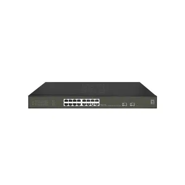 LevelOne GES-2118P Hilbert 18-Port Gigabit PoE Smart Lite Switch, 16x PoE 230W, 2x SFP, Managed, L2 1 LevelOne GES-2118P Hilbert 18-Port Gigabit PoE Smart Lite Switch, 16x PoE 230W, 2x SFP, Managed, L2
