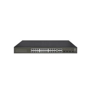 LevelOne GES-2128P Hilbert 28-Port Gigabit PoE Smart Lite Switch, 24 PoE 380W, 4x SFP/RJ45 Combo, L2
