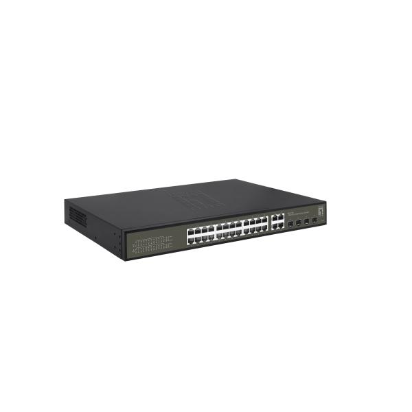 LevelOne GES-2128P Hilbert 28-Port Gigabit PoE Smart Lite Switch, 24 PoE 380W, 4x SFP/RJ45 Combo, L2 4 LevelOne GES-2128P Hilbert 28-Port Gigabit PoE Smart Lite Switch, 24 PoE 380W, 4x SFP/RJ45 Combo, L2 - Afbeelding 4