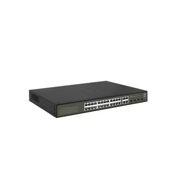 LevelOne GES-2128P Hilbert 28-Port Gigabit PoE Smart Lite Switch, 24 PoE 380W, 4x SFP/RJ45 Combo, L2 4 LevelOne GES-2128P Hilbert 28-Port Gigabit PoE Smart Lite Switch, 24 PoE 380W, 4x SFP/RJ45 Combo, L2 - Afbeelding 4