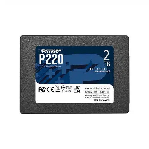 Patriot P220S2TB25 P220 SSD, 2TB, 2.5 inch, SATA3, 550/ 500 MB/s, Black 1 Patriot P220S2TB25 P220 SSD, 2TB, 2.5 inch, SATA3, 550/ 500 MB/s, Black