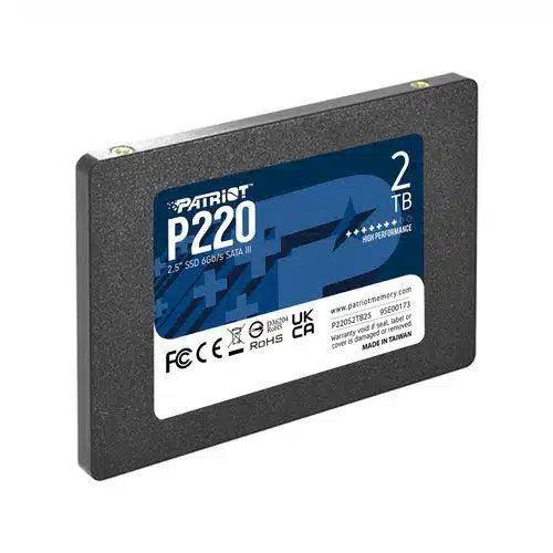 Patriot P220S2TB25 P220 SSD, 2TB, 2.5 inch, SATA3, 550/ 500 MB/s, Black 2 Patriot P220S2TB25 P220 SSD, 2TB, 2.5 inch, SATA3, 550/ 500 MB/s, Black - Afbeelding 2