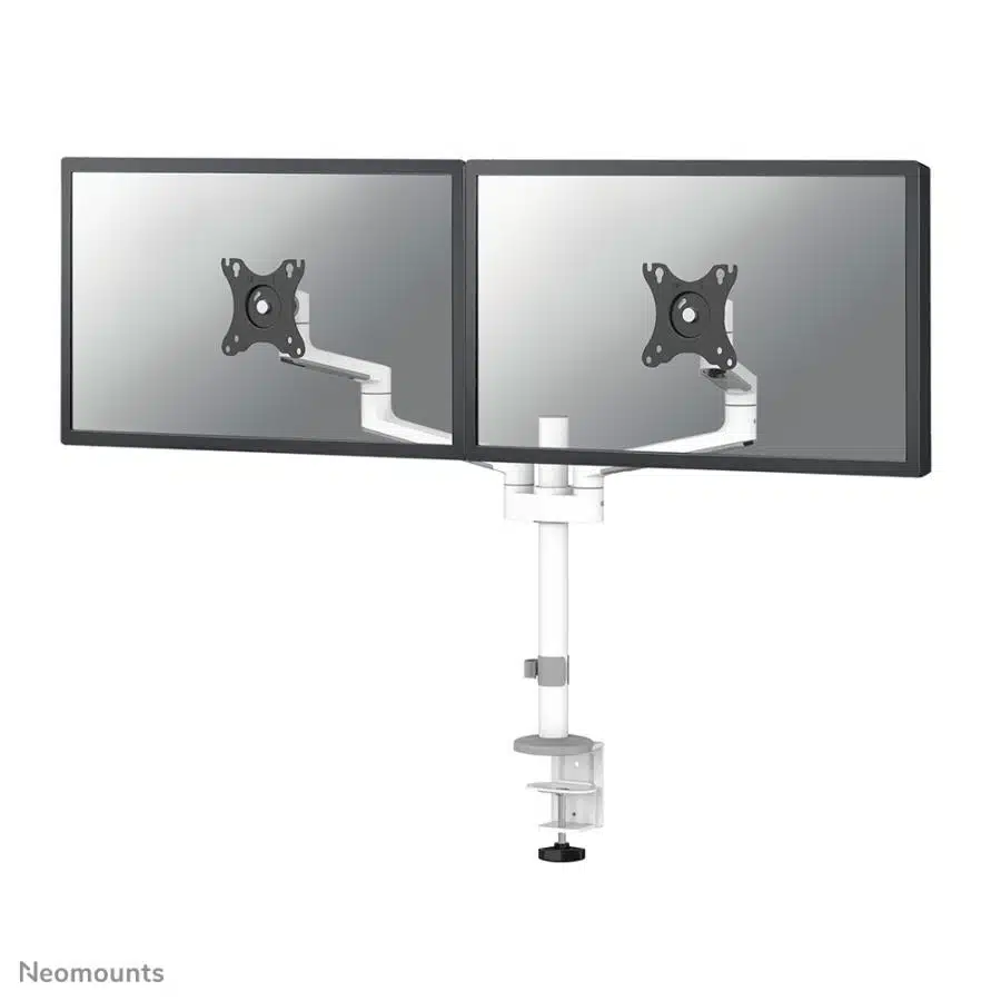 Neomounts DS60-425WH2 Desk-mount, 2x 27 inch/ 8kg, Tilt/ rotate/ swivel, 100x100 mm, White 1 Neomounts DS60-425WH2 Desk-mount, 2x 27 inch/ 8kg, Tilt/ rotate/ swivel, 100x100 mm, White