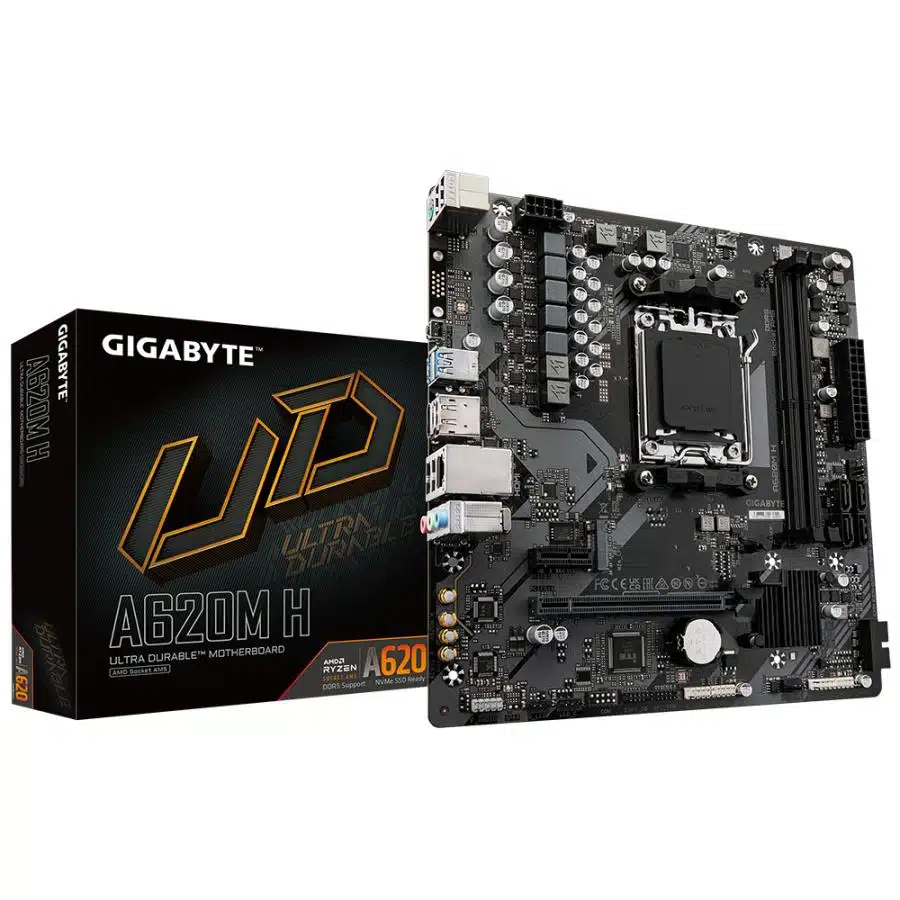 Gigabyte A620M H, mATX, AMD AM5, A620, DDR5, 96 GB, USB 3.2 Gen 1, M.2, GbE LAN 1 Gigabyte A620M H, mATX, AMD AM5, A620, DDR5, 96 GB, USB 3.2 Gen 1, M.2, GbE LAN