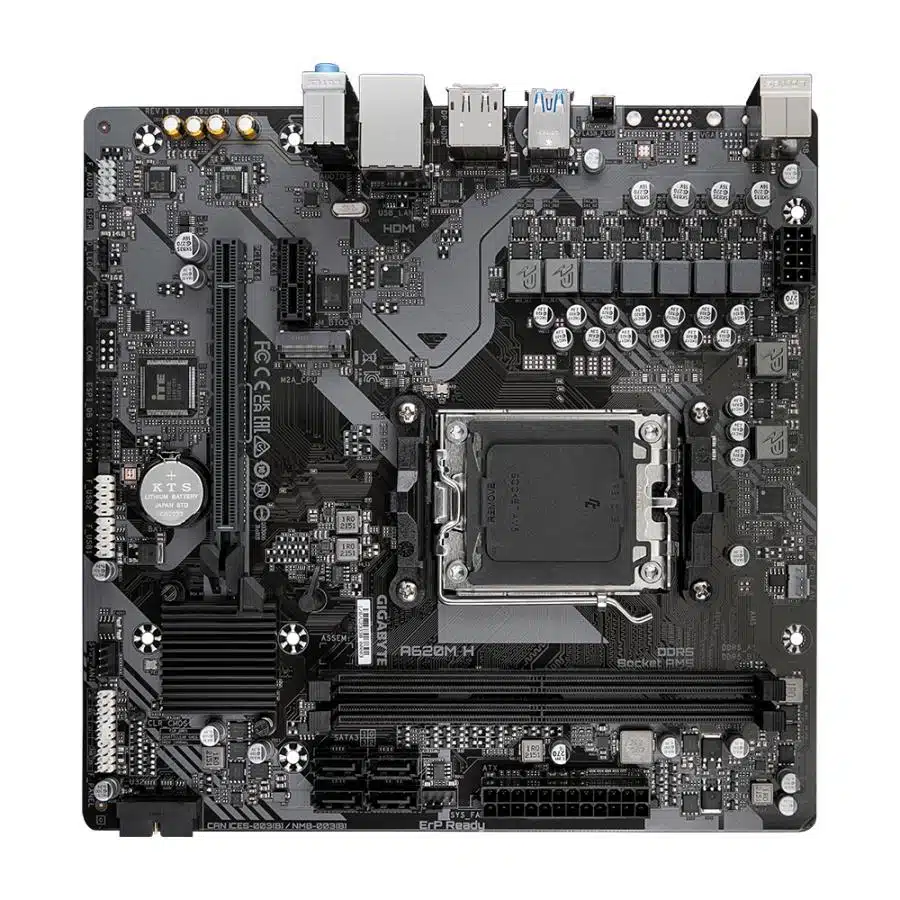 Gigabyte A620M H, mATX, AMD AM5, A620, DDR5, 96 GB, USB 3.2 Gen 1, M.2, GbE LAN 4 Gigabyte A620M H, mATX, AMD AM5, A620, DDR5, 96 GB, USB 3.2 Gen 1, M.2, GbE LAN - Afbeelding 4