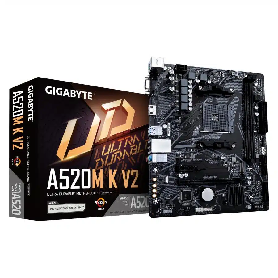 Gigabyte A520M K V2, mATX, AMD AM4, A520, DDR4, 5100 Mhz, USB 3.2 Gen 1, M.2, GbE LAN 1 Gigabyte A520M K V2, mATX, AMD AM4, A520, DDR4, 5100 Mhz, USB 3.2 Gen 1, M.2, GbE LAN