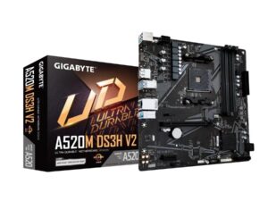 Gigabyte A520M DS3H V2 A520M DS3H V2 (rev. 1.0) mATX, AMD, AM4, A520, 128 GB, DDR4, USB 3.2, GbE LAN