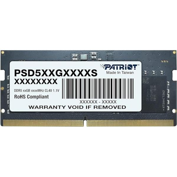 Patriot PSD516G480081S Signature-Line SO-DIMM, 16GB, DDR5, 4800MHz, CL40, 1.1v 1 Patriot PSD516G480081S Signature-Line SO-DIMM, 16GB, DDR5, 4800MHz, CL40, 1.1v