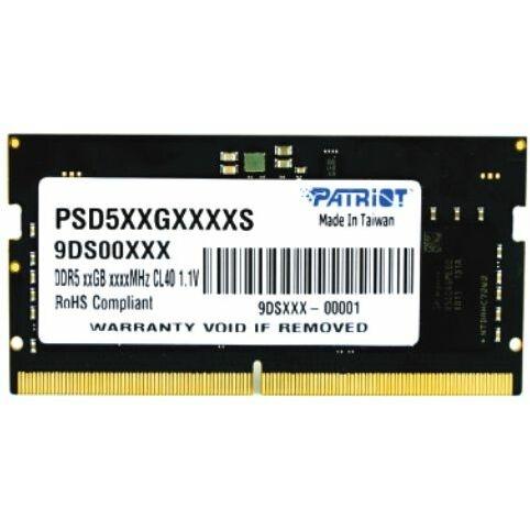 Patriot PSD532G48002S Signature-Line SO-DIMM, 32GB, 4800MHz, DDR5, CL40, 1.1v 1 Patriot PSD532G48002S Signature-Line SO-DIMM, 32GB, 4800MHz, DDR5, CL40, 1.1v