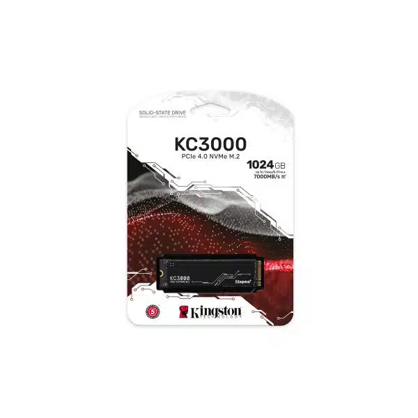 Kingston SKC3000S/1024G KC3000 SSD, 1TB, M.2 NVMe, PCIe 4.0, 3D TLC, 7000/ 6000 MB/s, Black 4 Kingston SKC3000S/1024G KC3000 SSD, 1TB, M.2 NVMe, PCIe 4.0, 3D TLC, 7000/ 6000 MB/s, Black - Afbeelding 4