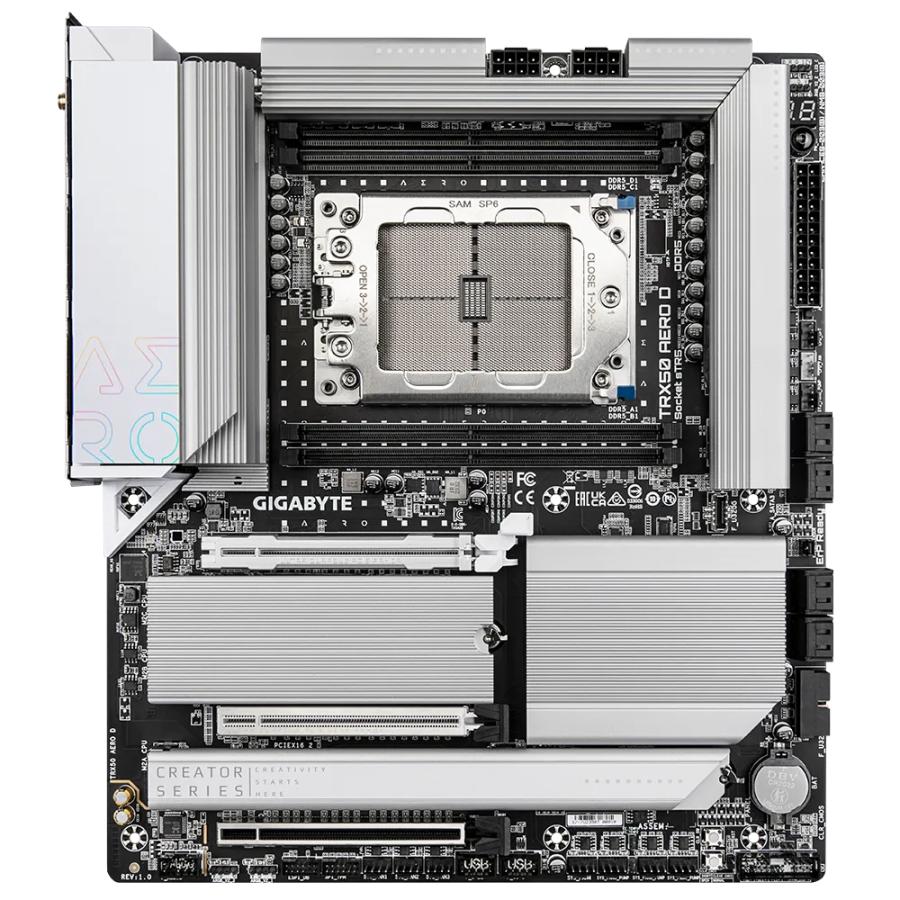 Gigabyte TRX50 AERO D, AMD TR5, AMD Ryzen™ Threadripper™, DDR5 DIMM, USB 3.2 Gen 2, 2.5 GbE, WI- 2 Gigabyte TRX50 AERO D, AMD TR5, AMD Ryzen™ Threadripper™, DDR5 DIMM, USB 3.2 Gen 2, 2.5 GbE, WI- - Afbeelding 2
