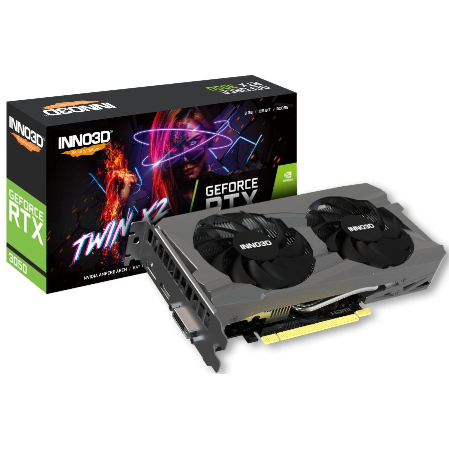 INNO3D N30502-08D6-1711VA41 GeForce RTX 3050 Twin X2 V2, 8GB GDDR6, 128-bit, 1777, 14Gbps, 1xDP+HDMI 1 INNO3D N30502-08D6-1711VA41 GeForce RTX 3050 Twin X2 V2, 8GB GDDR6, 128-bit, 1777, 14Gbps, 1xDP+HDMI