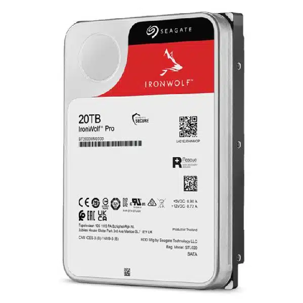 Seagate ST20000NT001 IronWolf Pro HDD, 20 TB, 3.5", SATA3, 7200 RPM, 285 MiB/s 5 Seagate ST20000NT001 IronWolf Pro HDD, 20 TB, 3.5", SATA3, 7200 RPM, 285 MiB/s - Afbeelding 5