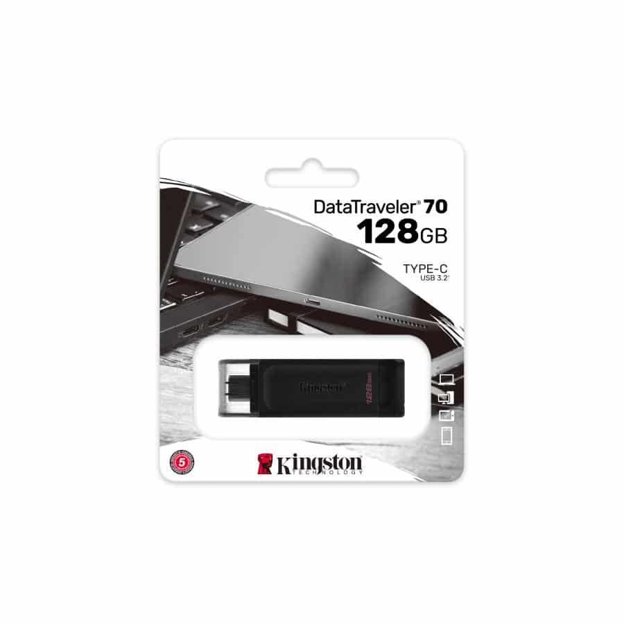 Kingston DT70/128GB DataTraveler 70 USB-C Flash-drive, 128 GB, USB-C 3.2 Gen 1 5 Kingston DT70/128GB DataTraveler 70 USB-C Flash-drive, 128 GB, USB-C 3.2 Gen 1 - Afbeelding 5