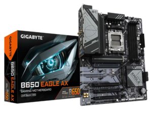 Gigabyte B650 EAGLE AX B650 EAGLE AX, ATX, AMD AM5, DDR5 (7600 OC) PCIe 5.0, Wi-Fi 6E 802.11ax, GbE