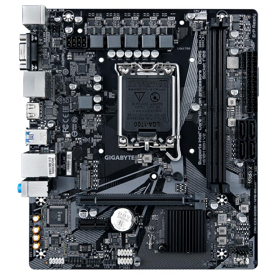 Gigabyte H610M S2H V2 H610M S2H V2, , Intel, LGA1700, DDR5 (5600MHz) GBe LAN, M.2, USB3.2 Gen 1 2 Gigabyte H610M S2H V2 H610M S2H V2, , Intel, LGA1700, DDR5 (5600MHz) GBe LAN, M.2, USB3.2 Gen 1 - Afbeelding 2