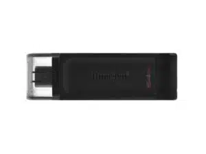 Kingston DT70/64GB DT70 DataTraveler, 64GB, USB Type-C, USB 3.2 Gen 1, Cap, Black
