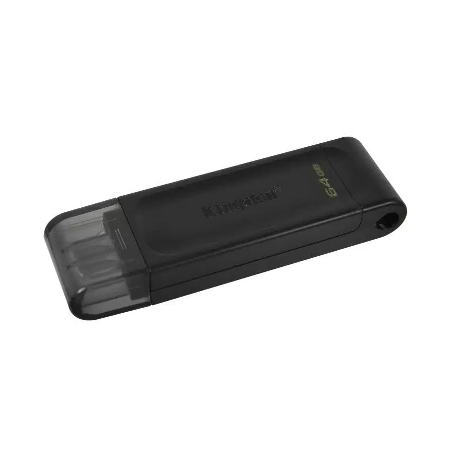 Kingston DT70/64GB DT70 DataTraveler, 64GB, USB Type-C, USB 3.2 Gen 1, Cap, Black 2 Kingston DT70/64GB DT70 DataTraveler, 64GB, USB Type-C, USB 3.2 Gen 1, Cap, Black - Afbeelding 2
