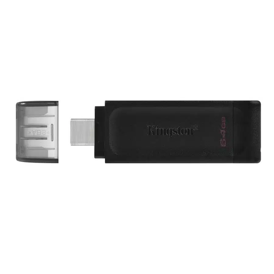 Kingston DT70/64GB DT70 DataTraveler, 64GB, USB Type-C, USB 3.2 Gen 1, Cap, Black 3 Kingston DT70/64GB DT70 DataTraveler, 64GB, USB Type-C, USB 3.2 Gen 1, Cap, Black - Afbeelding 3