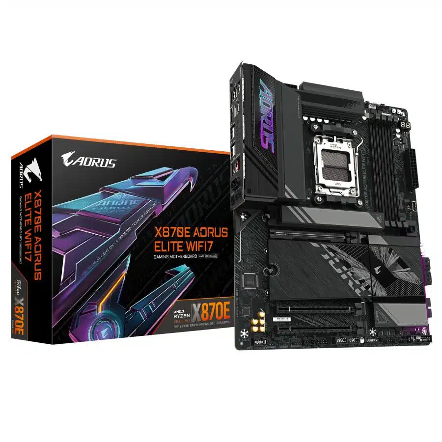 Gigabyte X870E A ELITE WIFI7, ATX, AMD AM5, X870, 4x DDR5, USB4, 2.5 GbE, Wi-FI 7, PCIe 5.0 1 Gigabyte X870E A ELITE WIFI7, ATX, AMD AM5, X870, 4x DDR5, USB4, 2.5 GbE, Wi-FI 7, PCIe 5.0