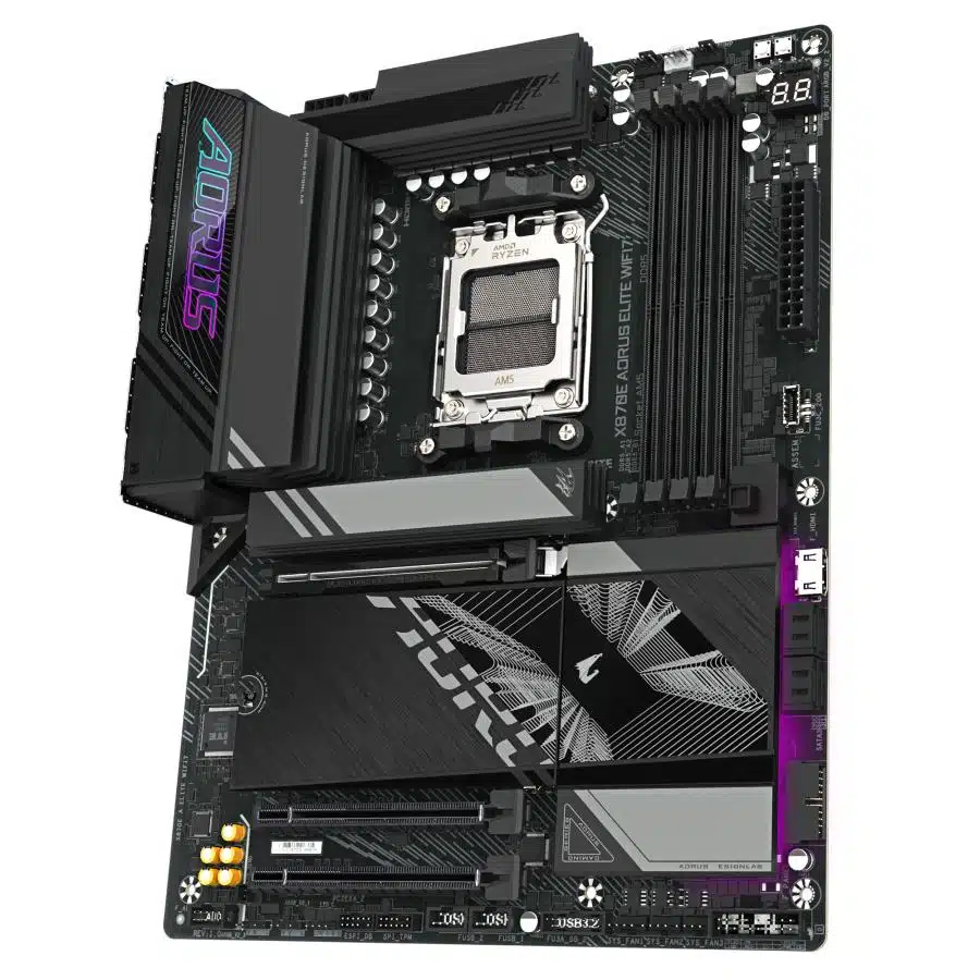 Gigabyte X870E A ELITE WIFI7, ATX, AMD AM5, X870, 4x DDR5, USB4, 2.5 GbE, Wi-FI 7, PCIe 5.0 4 Gigabyte X870E A ELITE WIFI7, ATX, AMD AM5, X870, 4x DDR5, USB4, 2.5 GbE, Wi-FI 7, PCIe 5.0 - Afbeelding 4
