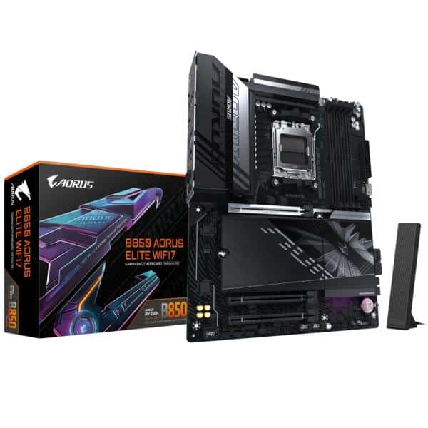 Gigabyte B850 A ELITE WF7 AORUS ELITE WIFI7, ATX, AMD AM5, B850, 4x DDR5 8200(O.C) 2.5 Gbe, Wi-Fi 7 1 Gigabyte B850 A ELITE WF7 AORUS ELITE WIFI7, ATX, AMD AM5, B850, 4x DDR5 8200(O.C) 2.5 Gbe, Wi-Fi 7