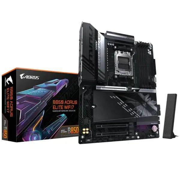 Gigabyte B850 A ELITE WF7 AORUS ELITE WIFI7, ATX, AMD AM5, B850, 4x DDR5 8200(O.C) 2.5 Gbe, Wi-Fi 7 1 Gigabyte B850 A ELITE WF7 AORUS ELITE WIFI7, ATX, AMD AM5, B850, 4x DDR5 8200(O.C) 2.5 Gbe, Wi-Fi 7