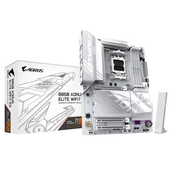 Gigabyte B850 A ELITE WF7 ICE AORUS ELITE WIFI 7 ICE, ATX, AMD AM5, B850, 4x DDR5, 2.5 Gbe, Wi-Fi 7 1 Gigabyte B850 A ELITE WF7 ICE AORUS ELITE WIFI 7 ICE, ATX, AMD AM5, B850, 4x DDR5, 2.5 Gbe, Wi-Fi 7