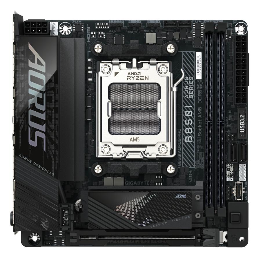 Gigabyte B850I AORUS PRO, Mini-ITX, AMD AM5, B850, 2x DDR5 8400(O.C) 2.5 GbE, Wi-Fi 7, BT 5.4, USB-C 2 Gigabyte B850I AORUS PRO, Mini-ITX, AMD AM5, B850, 2x DDR5 8400(O.C) 2.5 GbE, Wi-Fi 7, BT 5.4, USB-C - Afbeelding 2