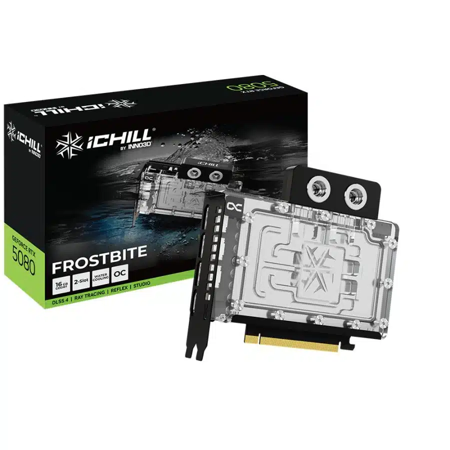 INNO3D C50803-16D7X-1760FB GEFORCE RTX 5080 ICHILL FROSTBITE, ATX, 16GB, GDDR7, 256-bit, 400W 1 INNO3D C50803-16D7X-1760FB GEFORCE RTX 5080 ICHILL FROSTBITE, ATX, 16GB, GDDR7, 256-bit, 400W