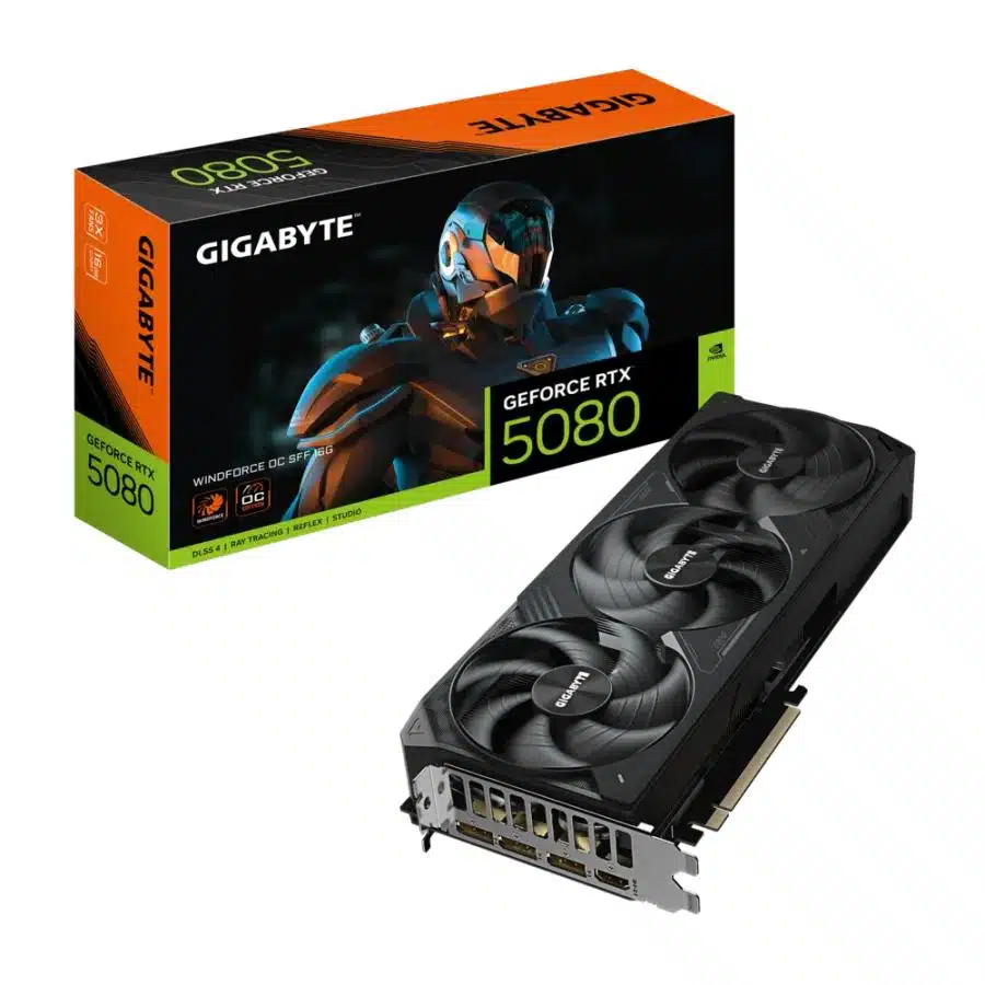 Gigabyte GV-N5080WF3OC-16GD GeForce RTX 5080 Windforce OC SFF 16G, ATX, 16GB GDDR7 256-bit, 850W 1 Gigabyte GV-N5080WF3OC-16GD GeForce RTX 5080 Windforce OC SFF 16G, ATX, 16GB GDDR7 256-bit, 850W