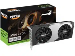 INNO3D N50702-12D7X-195064N GeForce RTX™ 5070 TWIN X2 OC, ATX, 12 GB, GDDR7, 192-bit, 672 GB/s