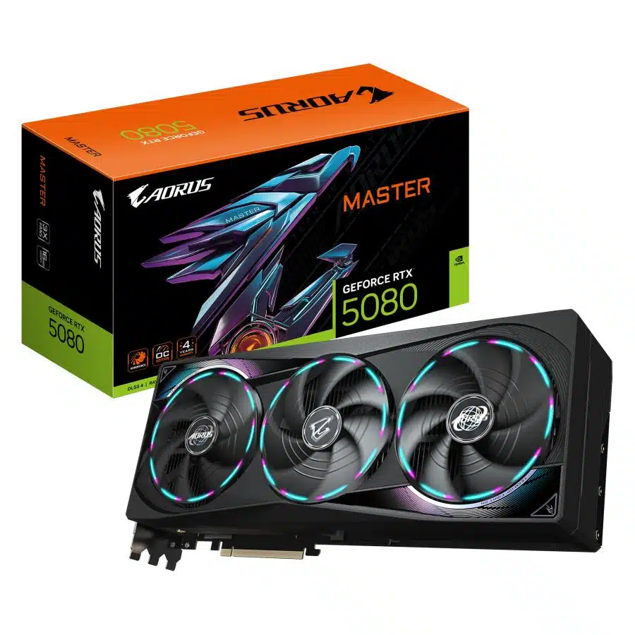 Gigabyte GV-N5080AORUS M-16GD AORUS GeForce RTX 5080 MASTER 16G, 16GB, GDDR7, 256bit 1 Gigabyte GV-N5080AORUS M-16GD AORUS GeForce RTX 5080 MASTER 16G, 16GB, GDDR7, 256bit