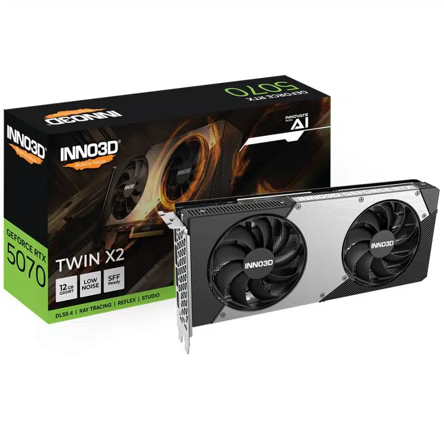 INNO3D N50702-12D7X-195064W GEFORCE RTX 5070 TWIN X2 OC WHITE, 12GB, GDDR7, 192-bit, 28 Gbps, 650W 1 INNO3D N50702-12D7X-195064W GEFORCE RTX 5070 TWIN X2 OC WHITE, 12GB, GDDR7, 192-bit, 28 Gbps, 650W