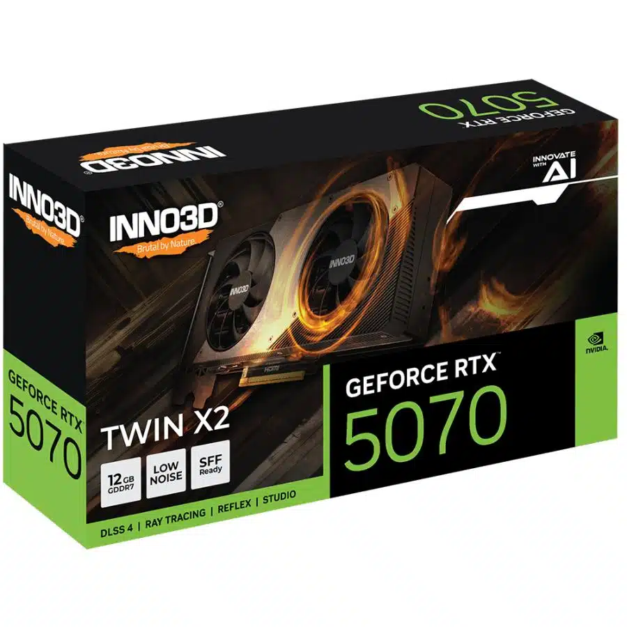 INNO3D N50702-12D7X-195064W GEFORCE RTX 5070 TWIN X2 OC WHITE, 12GB, GDDR7, 192-bit, 28 Gbps, 650W 3 INNO3D N50702-12D7X-195064W GEFORCE RTX 5070 TWIN X2 OC WHITE, 12GB, GDDR7, 192-bit, 28 Gbps, 650W - Afbeelding 3