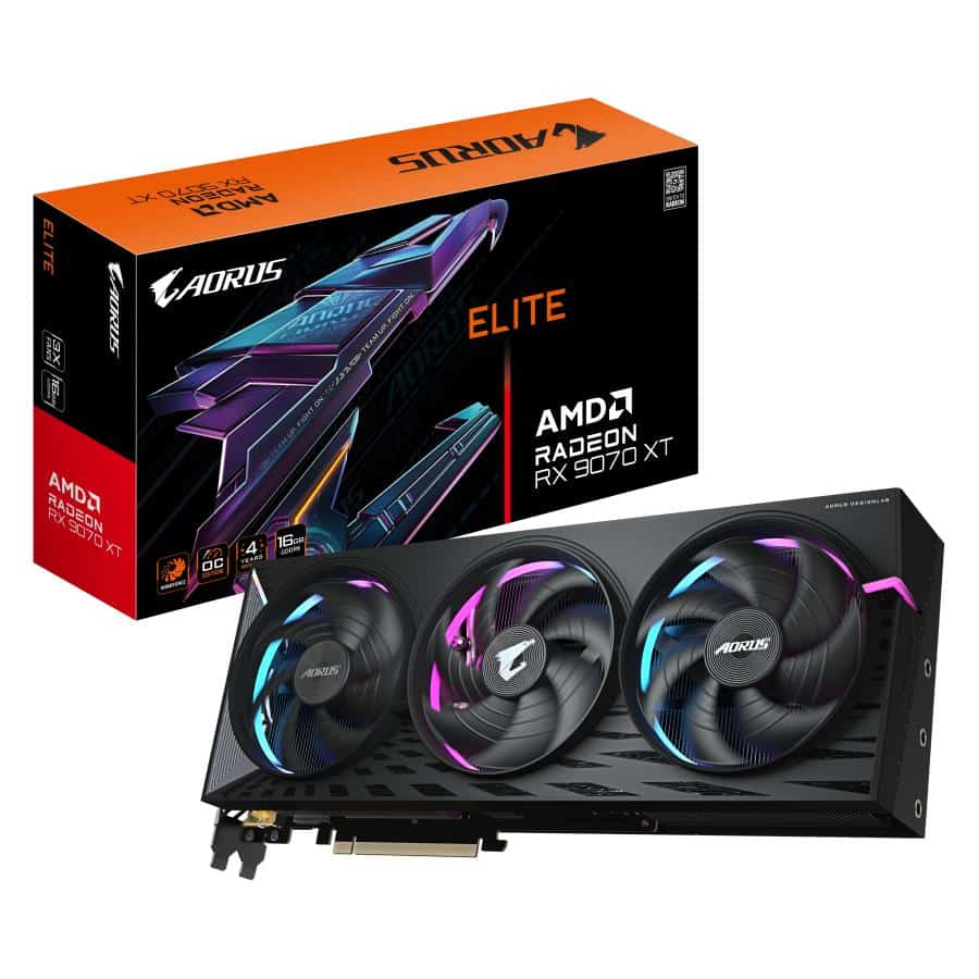 Gigabyte GV-R9070XTAORUS E-16GD AORUS Radeon RX 9070 XT ELITE 16G, 16GB GDDR6, 256bit, PCIe 5.0 1 Gigabyte GV-R9070XTAORUS E-16GD AORUS Radeon RX 9070 XT ELITE 16G, 16GB GDDR6, 256bit, PCIe 5.0