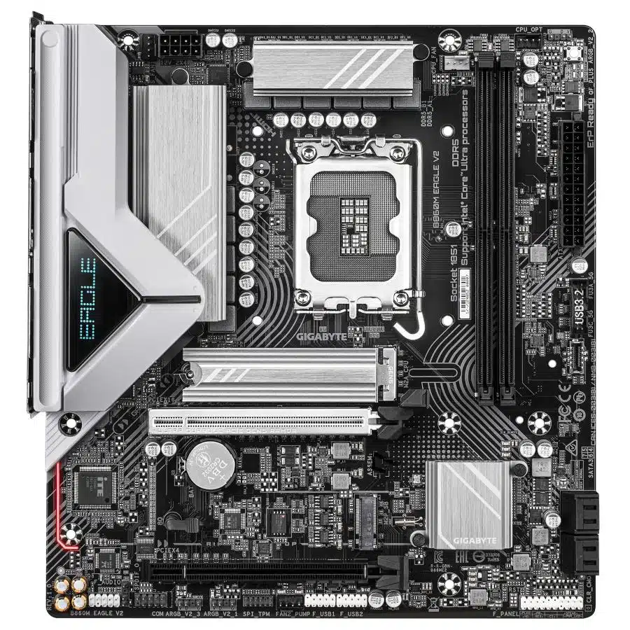 Gigabyte B860M EAGLE V2, mATX, Intel LGA1851, B860, 2x DDR5, 2.5GbE, USB Type-C 3.2 Gen 1 2 Gigabyte B860M EAGLE V2, mATX, Intel LGA1851, B860, 2x DDR5, 2.5GbE, USB Type-C 3.2 Gen 1 - Afbeelding 2