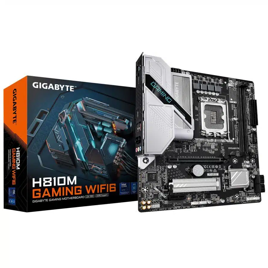Gigabyte H810M GAMING WIFI6, Intel LGA1851, Core Ultra 2, DDR5, 1x PCIe 4.0 M.2, 2.5 GbE LAN, WIFI 6 1 Gigabyte H810M GAMING WIFI6, Intel LGA1851, Core Ultra 2, DDR5, 1x PCIe 4.0 M.2, 2.5 GbE LAN, WIFI 6