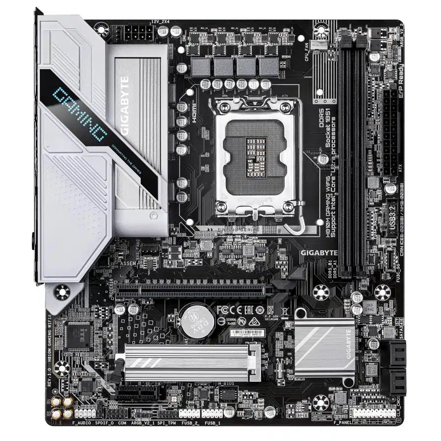Gigabyte H810M GAMING WIFI6, Intel LGA1851, Core Ultra 2, DDR5, 1x PCIe 4.0 M.2, 2.5 GbE LAN, WIFI 6 2 Gigabyte H810M GAMING WIFI6, Intel LGA1851, Core Ultra 2, DDR5, 1x PCIe 4.0 M.2, 2.5 GbE LAN, WIFI 6 - Afbeelding 2