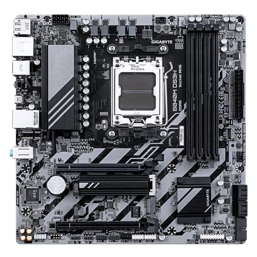 Gigabyte B840M DS3H, mATX, AMD AM5, DDR5, 2x PCIe 4.0 M.2, 2.5GbE LAN, USB 3.2 Gen 1 2 Gigabyte B840M DS3H, mATX, AMD AM5, DDR5, 2x PCIe 4.0 M.2, 2.5GbE LAN, USB 3.2 Gen 1 - Afbeelding 2
