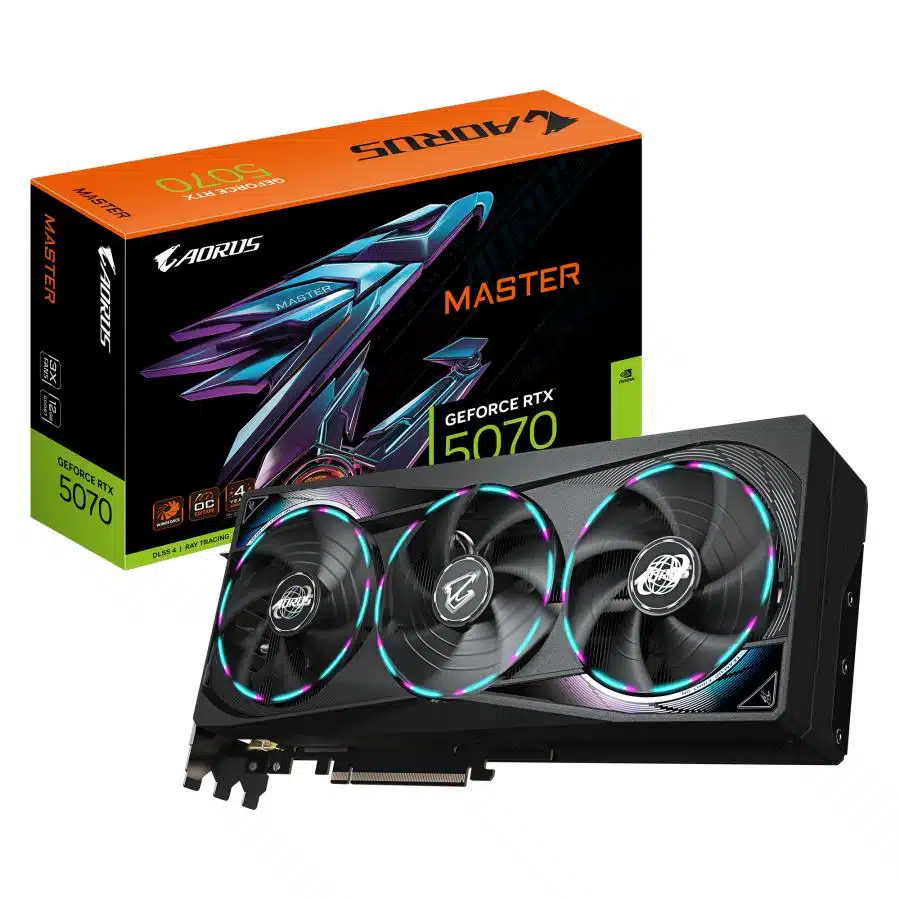 Gigabyte GV-N5070AORUS M-12GD AORUS GeForce RTX 5070 MASTER 12G, 12 GB, GDDR7, 192bit, PCIe 5.0 1 Gigabyte GV-N5070AORUS M-12GD AORUS GeForce RTX 5070 MASTER 12G, 12 GB, GDDR7, 192bit, PCIe 5.0