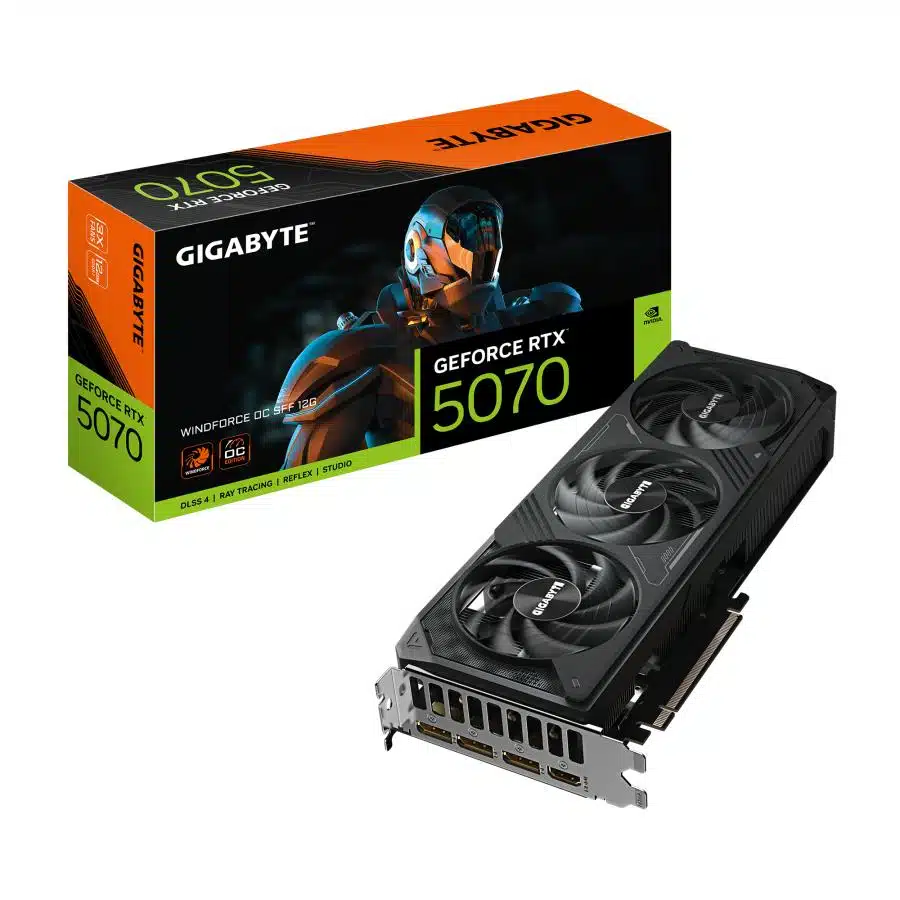 Gigabyte GV-N5070WF3OC-12GD GeForce RTX 5070 WINDFORCE OC SFF 12G, 12 GB, GDDR7, 256 bit, PCIe 5.0 1 Gigabyte GV-N5070WF3OC-12GD GeForce RTX 5070 WINDFORCE OC SFF 12G, 12 GB, GDDR7, 256 bit, PCIe 5.0