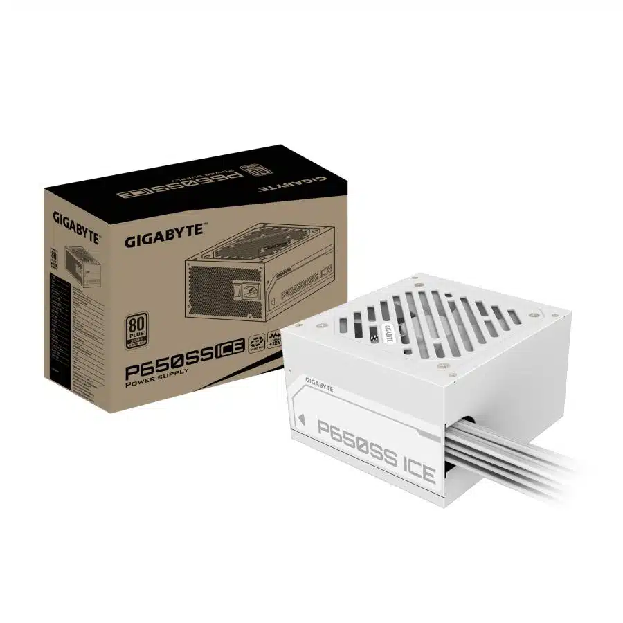 Gigabyte GP-P650SS ICE PSU, ATX, 650 W, PCIe 5.0, 80 PLUS Silver, PCI-e 6+2 Pin x2, 120mm, White 1 Gigabyte GP-P650SS ICE PSU, ATX, 650 W, PCIe 5.0, 80 PLUS Silver, PCI-e 6+2 Pin x2, 120mm, White