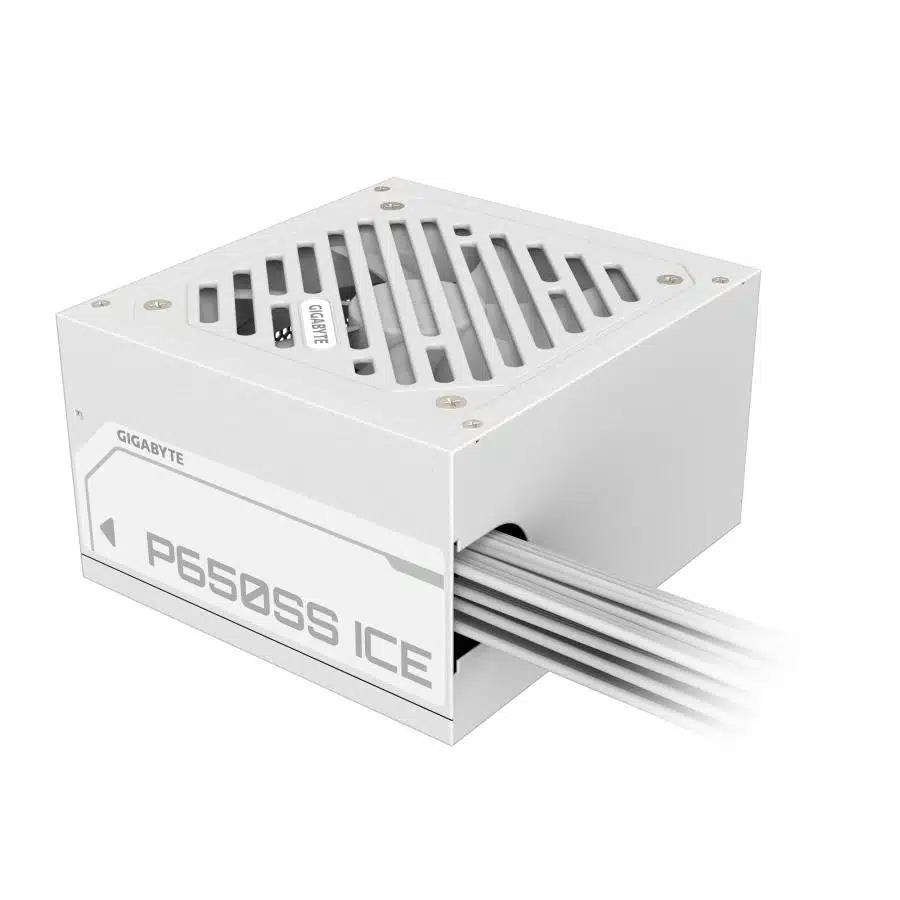 Gigabyte GP-P650SS ICE PSU, ATX, 650 W, PCIe 5.0, 80 PLUS Silver, PCI-e 6+2 Pin x2, 120mm, White 4 Gigabyte GP-P650SS ICE PSU, ATX, 650 W, PCIe 5.0, 80 PLUS Silver, PCI-e 6+2 Pin x2, 120mm, White - Afbeelding 4