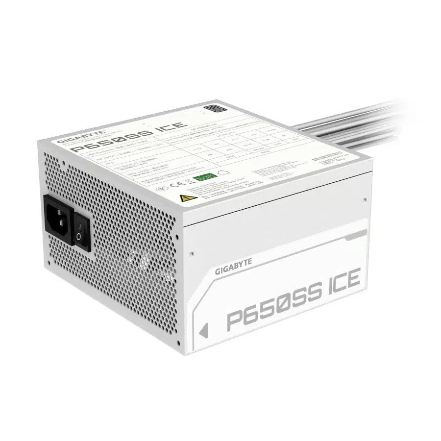 Gigabyte GP-P650SS ICE PSU, ATX, 650 W, PCIe 5.0, 80 PLUS Silver, PCI-e 6+2 Pin x2, 120mm, White 5 Gigabyte GP-P650SS ICE PSU, ATX, 650 W, PCIe 5.0, 80 PLUS Silver, PCI-e 6+2 Pin x2, 120mm, White - Afbeelding 5