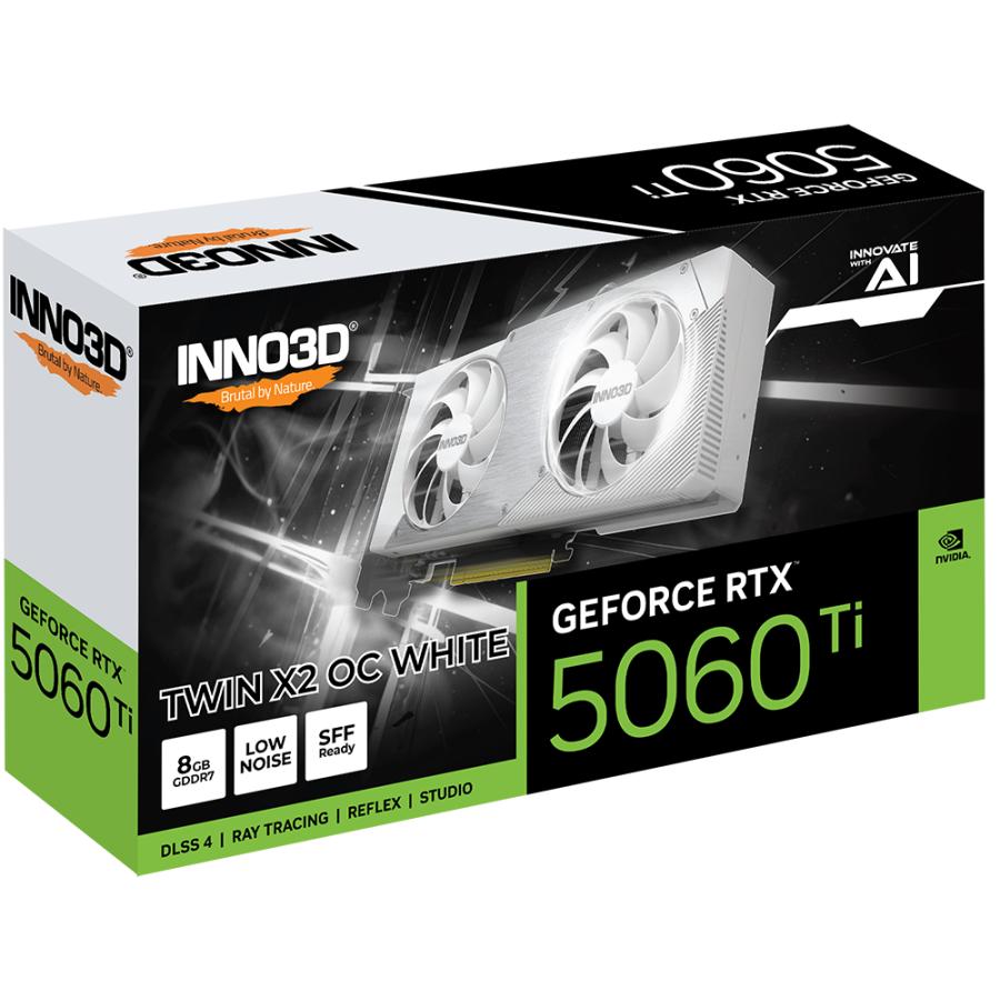 INNO3D N506T2-08D7X-193075W INNO3D GeForce RTX™ 5060 Ti 8GB TWIN X2 OC WHITE 3 INNO3D N506T2-08D7X-193075W INNO3D GeForce RTX™ 5060 Ti 8GB TWIN X2 OC WHITE - Afbeelding 3