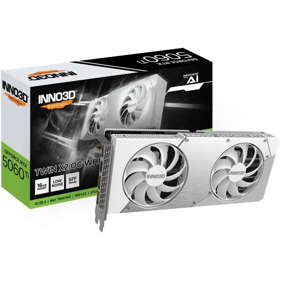 INNO3D N506T2-16D7X-191073W GEFORCE RTX 5060 Ti TWIN X2 OC WHITE, 16GB, GDDR7 1 INNO3D N506T2-16D7X-191073W GEFORCE RTX 5060 Ti TWIN X2 OC WHITE, 16GB, GDDR7
