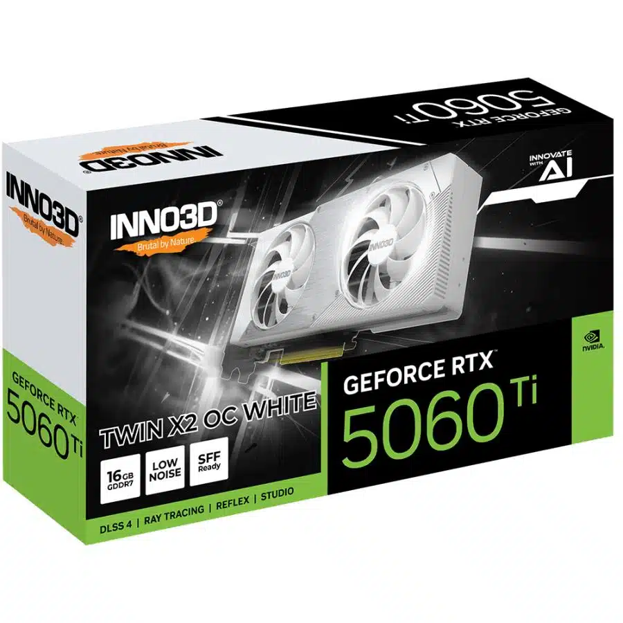 INNO3D N506T2-16D7X-191073W GEFORCE RTX 5060 Ti TWIN X2 OC WHITE, 16GB, GDDR7 3 INNO3D N506T2-16D7X-191073W GEFORCE RTX 5060 Ti TWIN X2 OC WHITE, 16GB, GDDR7 - Afbeelding 3