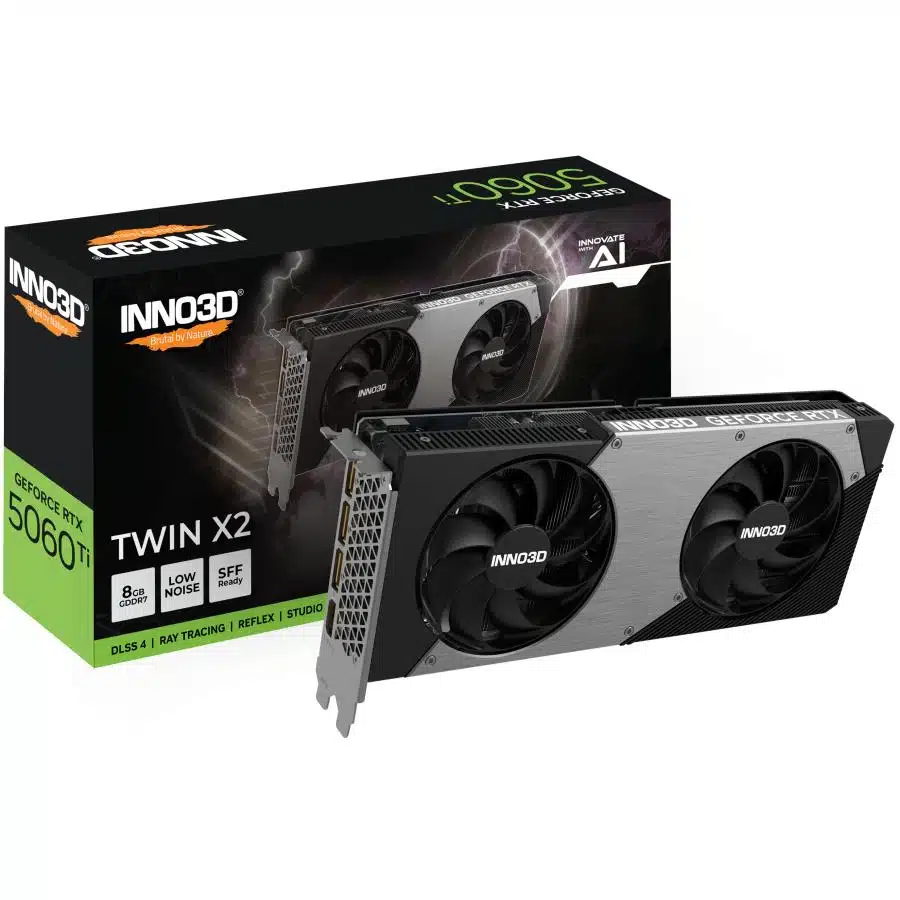 INNO3D N506T2-08D7-193075N INNO3D GeForce RTX™ 5060 Ti 8GB TWIN X2, 8 GB, GDDR7, 128-bit, 650 W 1 INNO3D N506T2-08D7-193075N INNO3D GeForce RTX™ 5060 Ti 8GB TWIN X2, 8 GB, GDDR7, 128-bit, 650 W