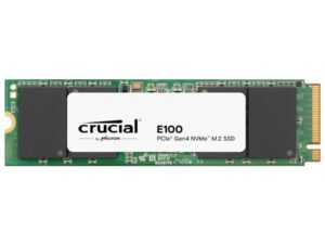 Crucial CT1000E100SSD8 E100 SSD, 1 TB, M.2 NVMe, PCIe Gen4, 3D NAND, 5000/ 3000 MB/s
